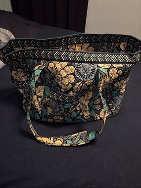 Vera Bradley Quilted Floral Tote in blue colors. Lots of pockets. Carry on size.